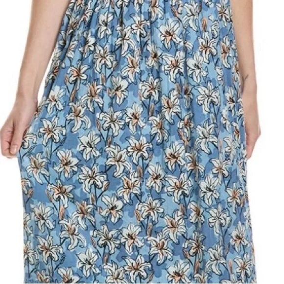 Tuckernuck Ro’s Garden Tuscany Midi Dress Olga Blue XS NWT! - Picture 6 of 14